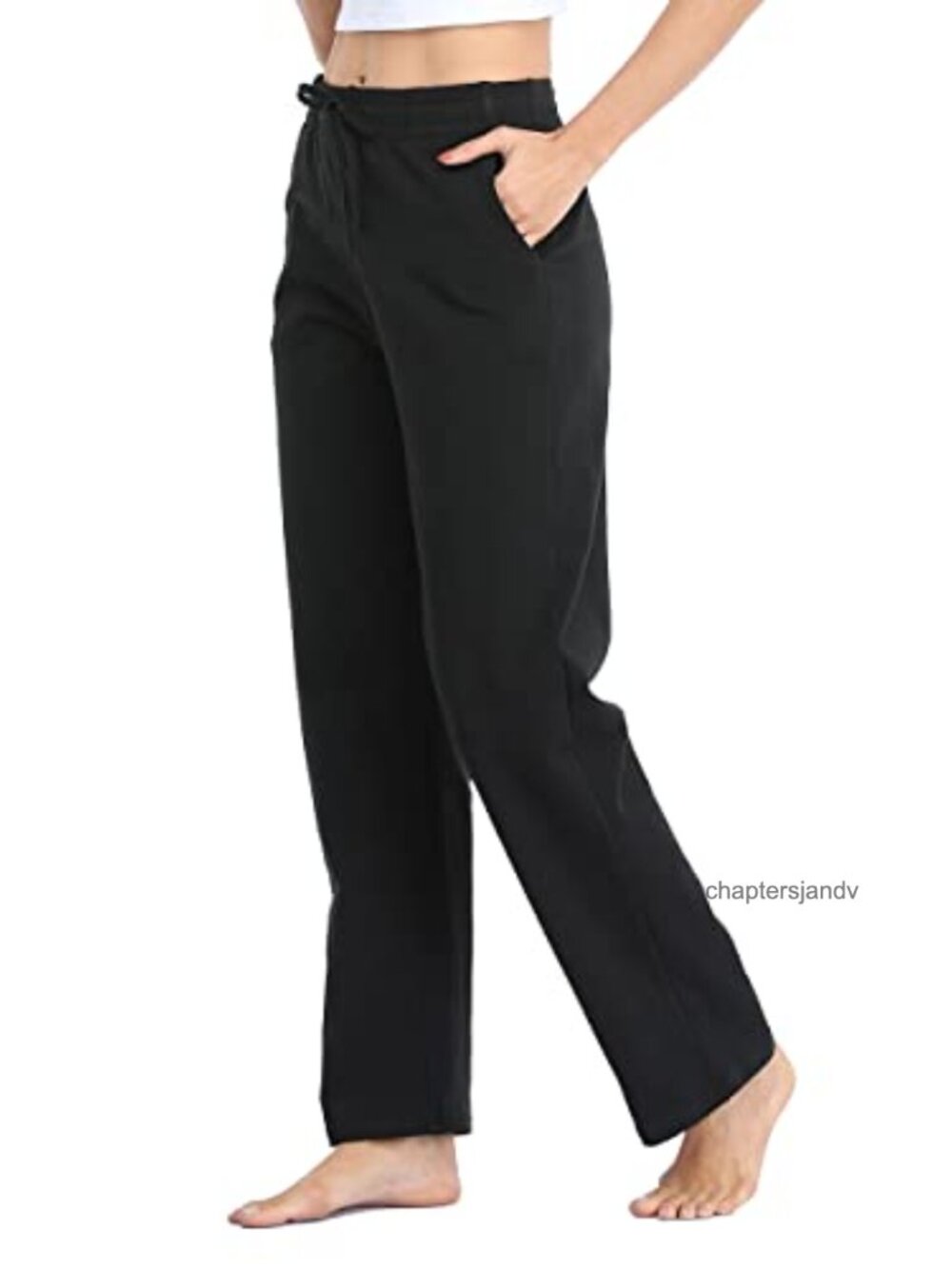Women's Cotton Sweatpants with Pockets Straight Leg Lounge Pants